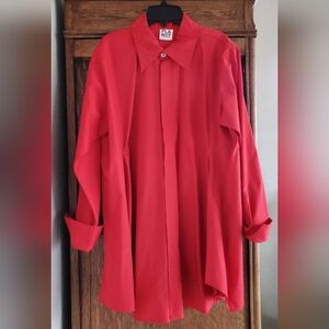 PLANET by LAUREN G SMOCK SHIRT IN RED SIZE 1 LIKE NEW CONDITION